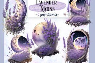 Lavender Moons Clipart Sublimation