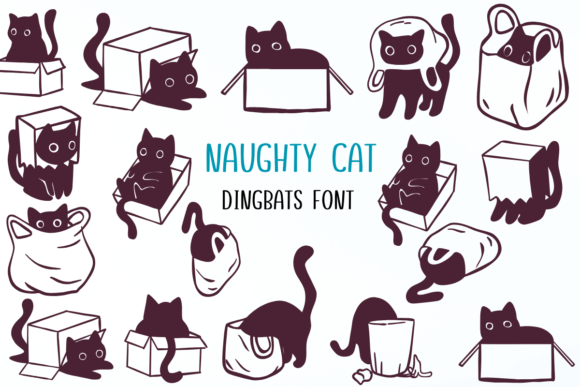 Preview of Naughty Cat dingbat font