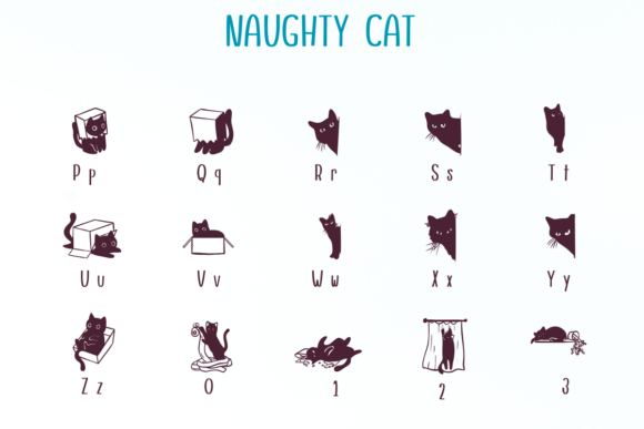 Naughty Cat Font font preview - 2