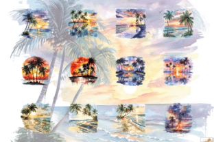 Summer Tropical Beach Clipart Png Bundle Graphic by Artistic Revolution ...