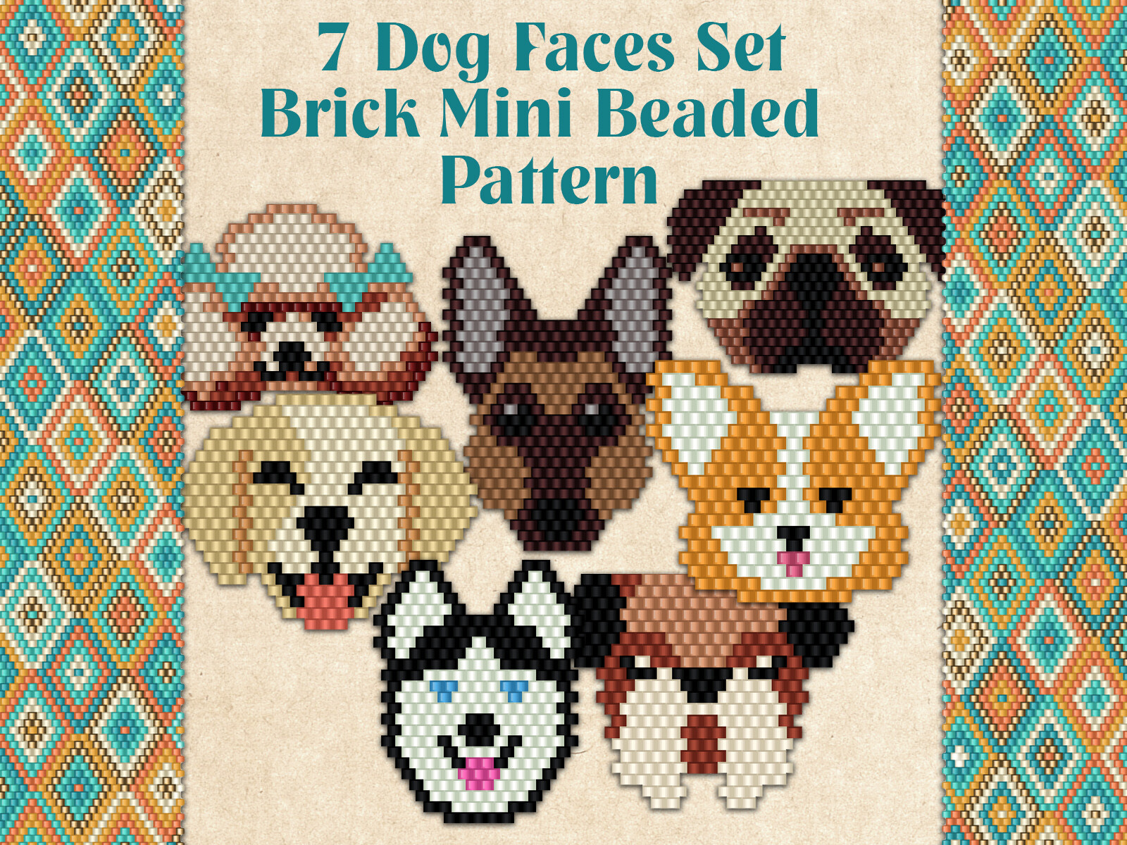 7 Dog Faces Set