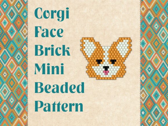 Beaded Corgi Face