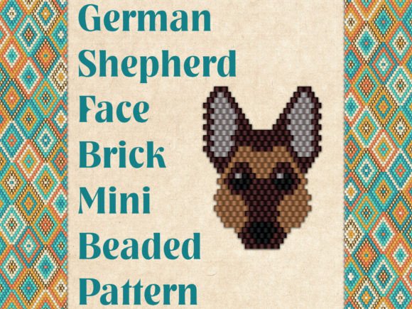 Beaded German Shepherd Face