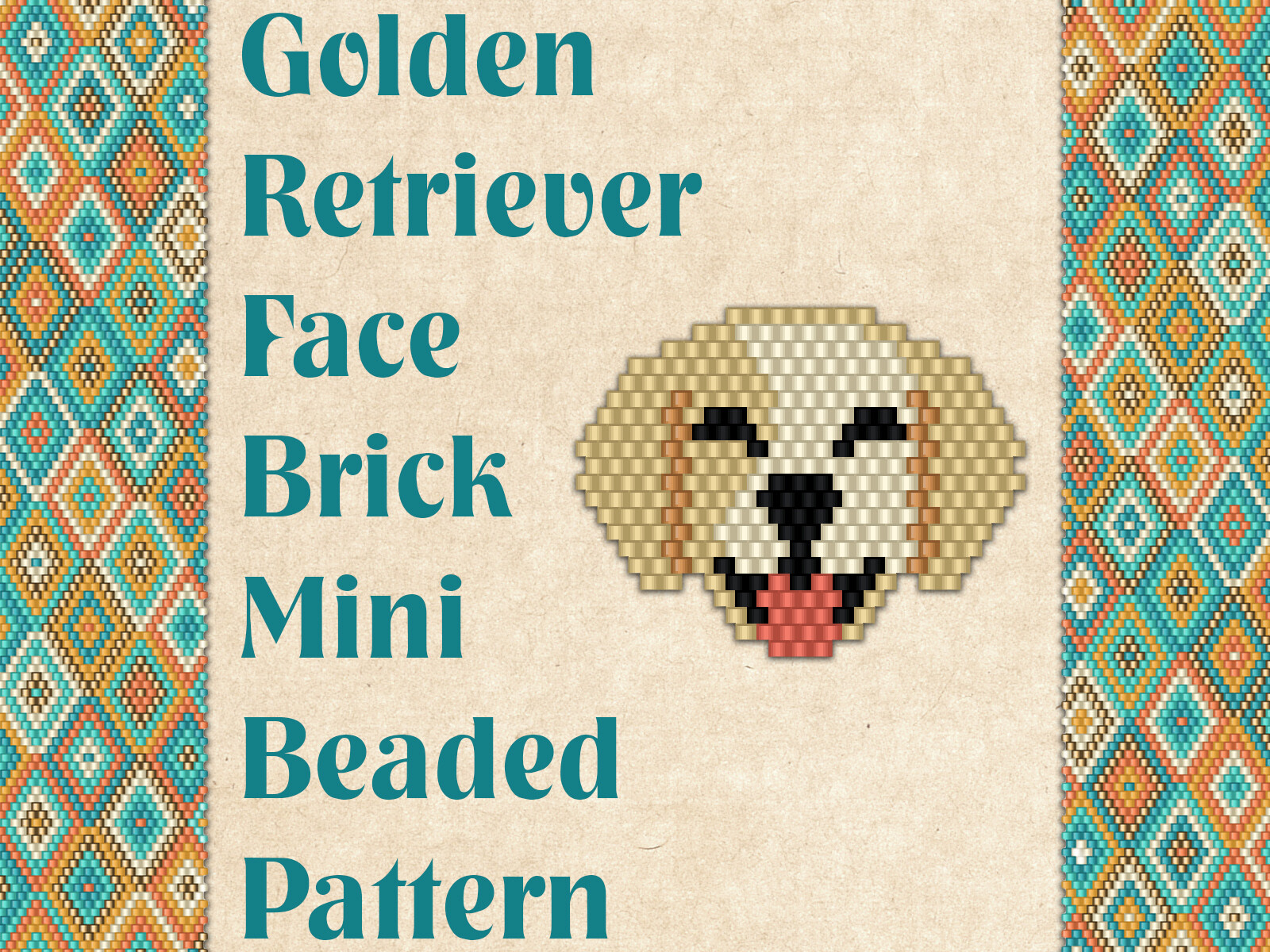 Beaded Golden Retriever Face