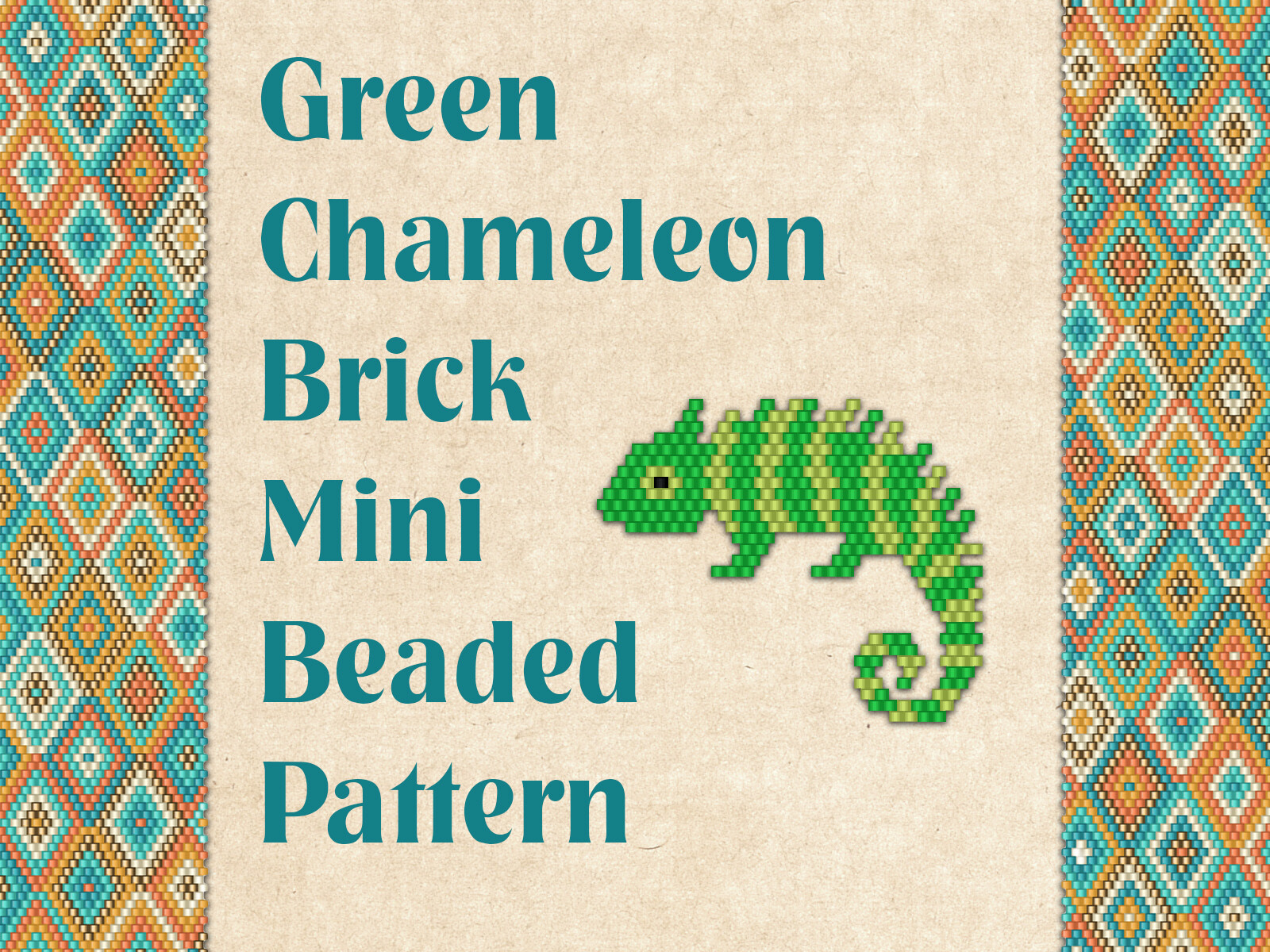 Beaded Green Chameleon