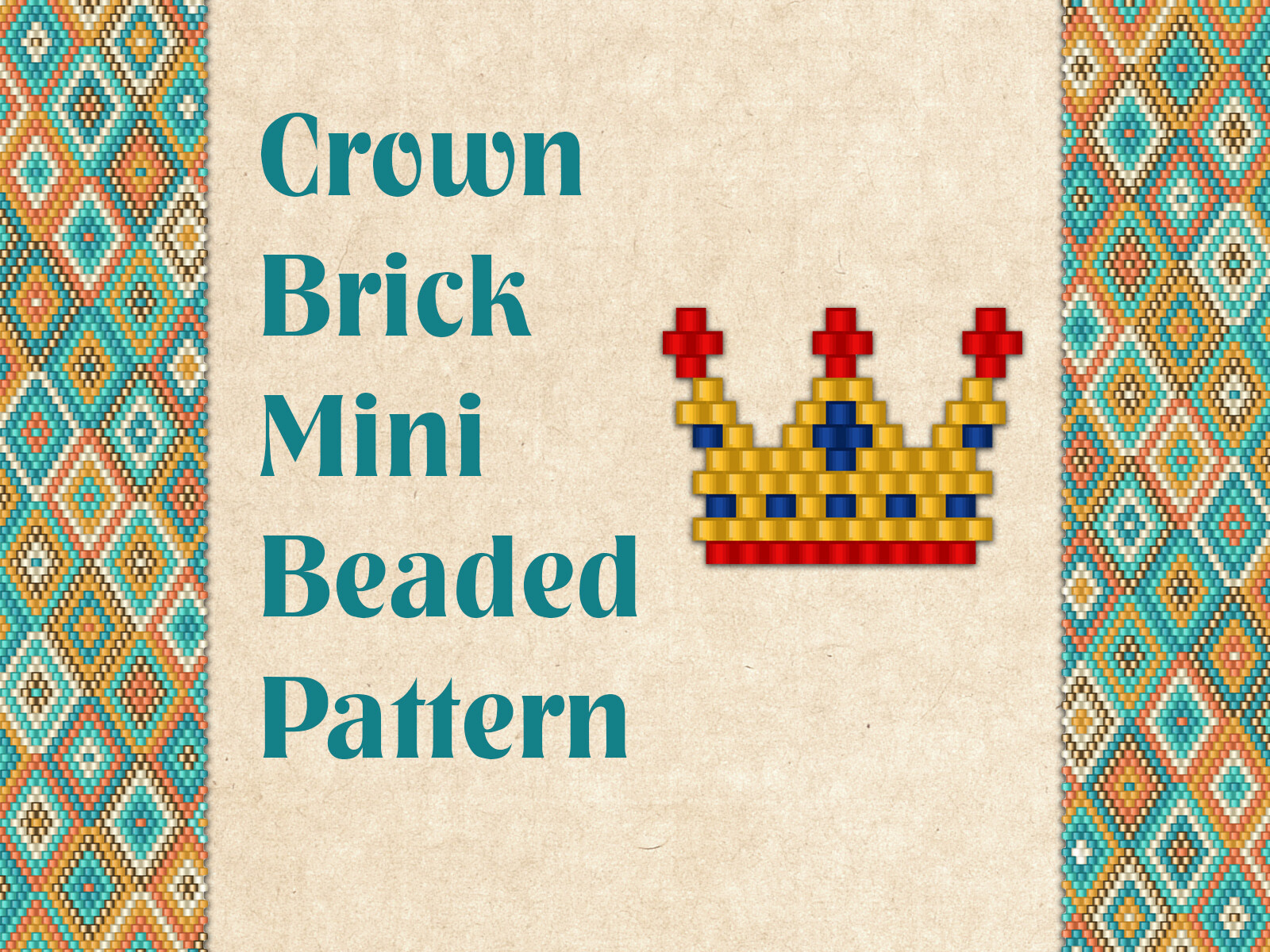 Beaded Pendant Charm Сrown