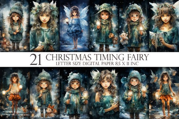 Christmas Timing Fairy Digital Paper