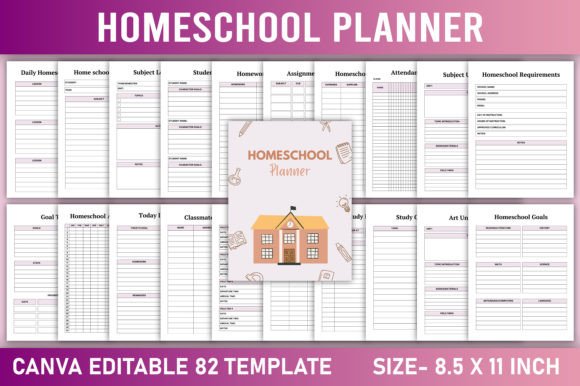 Editable Homeschool Planner Canva
