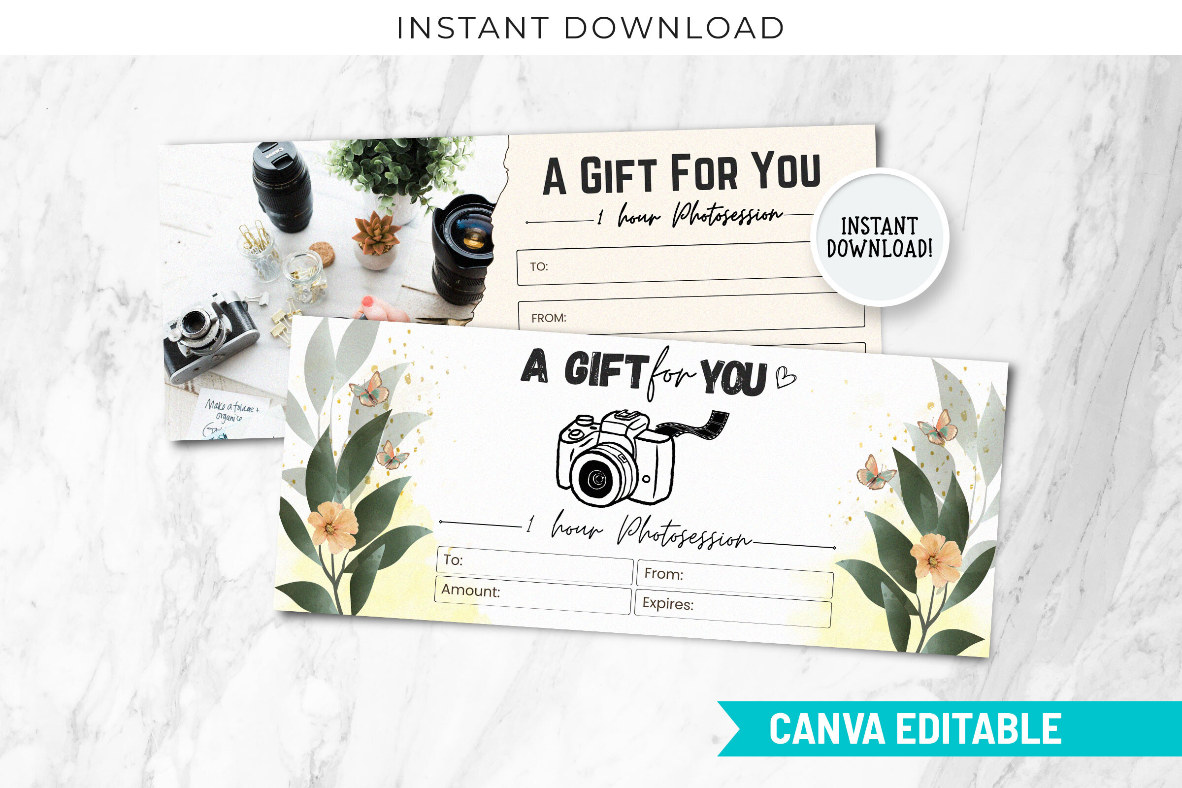 Editable Photography Gift Certificate