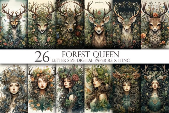 Forest Queen - Deer 26 Digital Paper