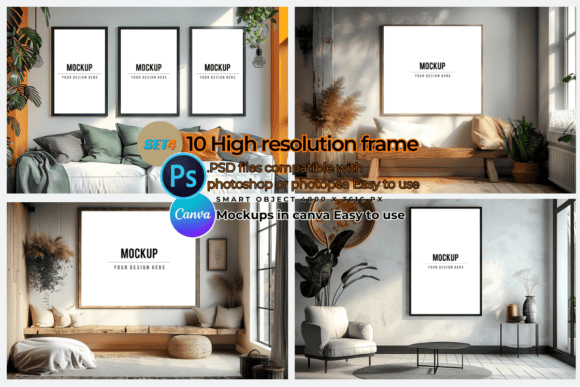 Frame Mockup Interior PSD-Canva Template