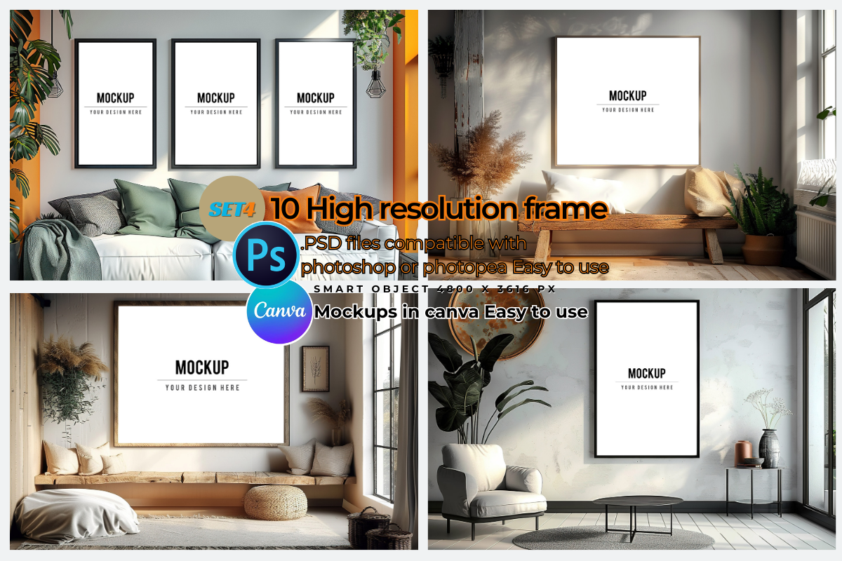 Frame Mockup Interior PSD-Canva Template