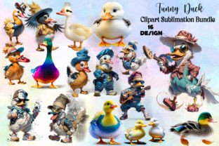 Funny Duck Clipart PNG Bundle Graphic by Bundle · Creative Fabrica