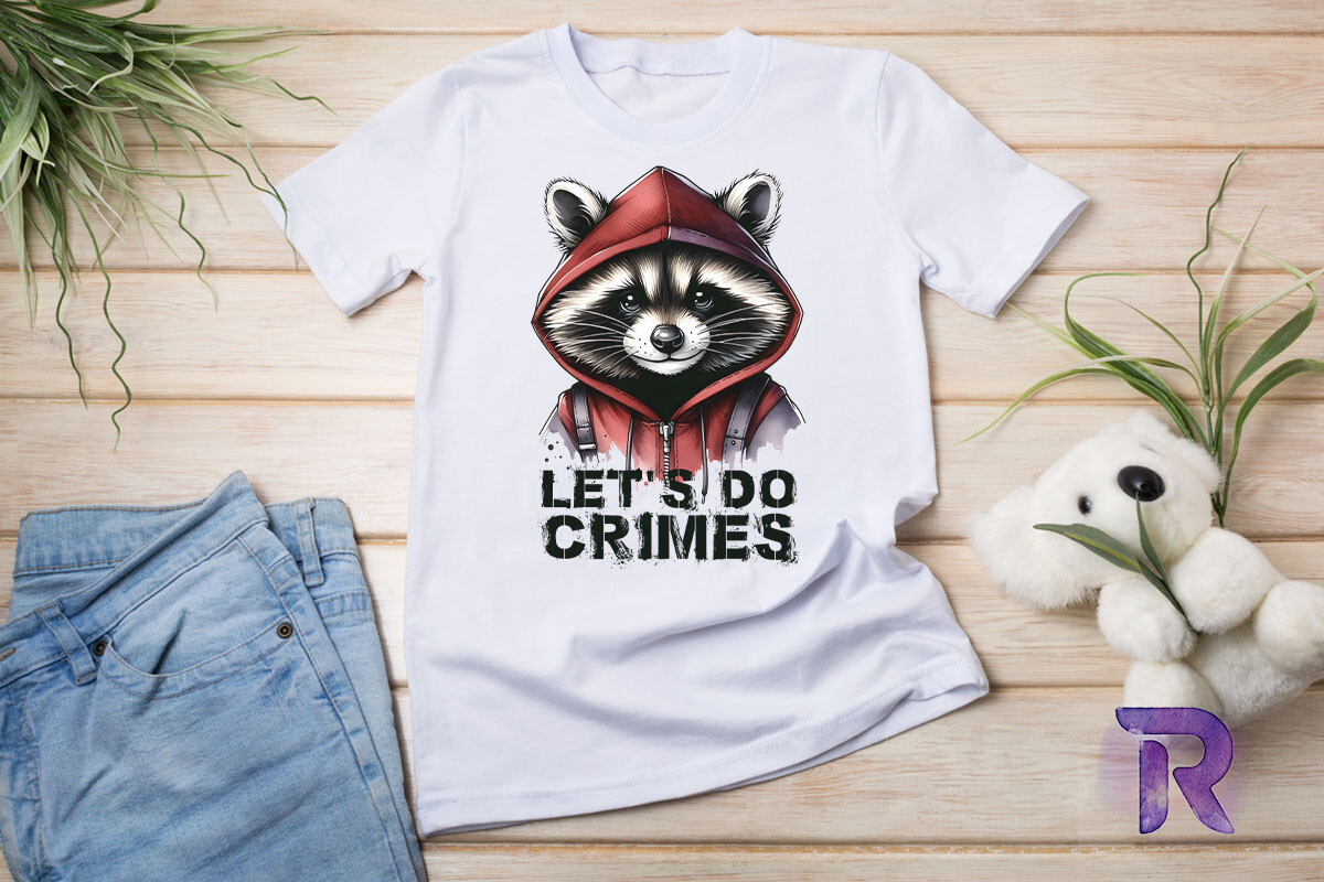 Let's Do Crimes Funny Raccoon PNG Graphic by Revelin · Creative Fabrica