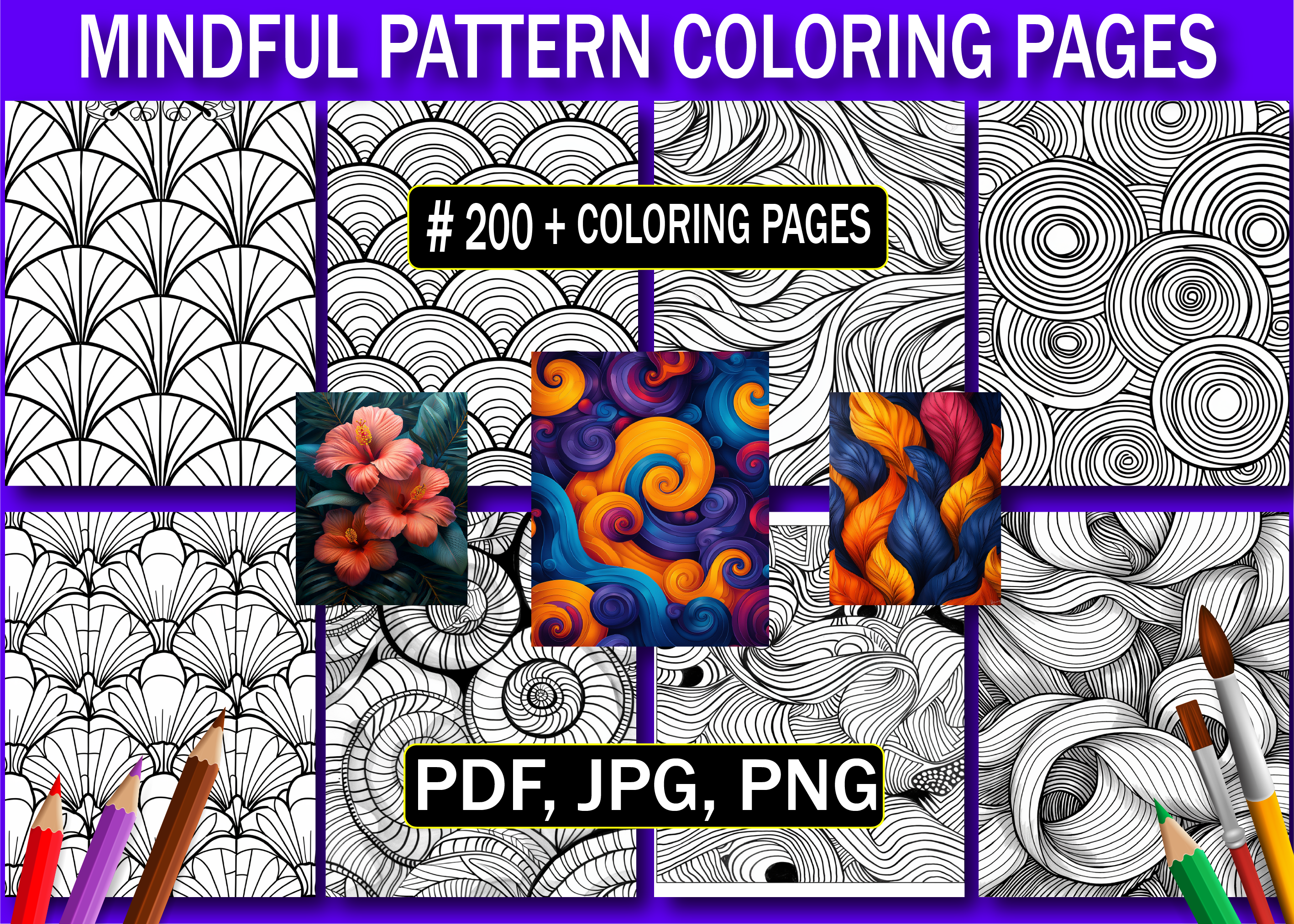 Mindful Pattern Coloring Pages for Adult