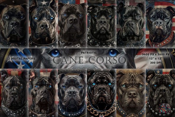 Patriotic Cane Corso American Flag