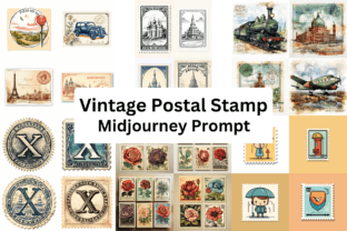 Vintage Postal Stamps Graphic by Digital Delight · Creative Fabrica