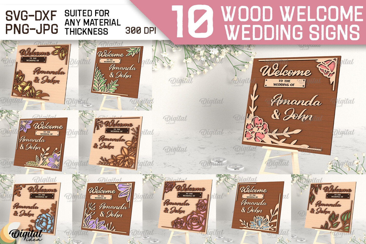 Welcome Wedding Signs Laser Cut Bundle