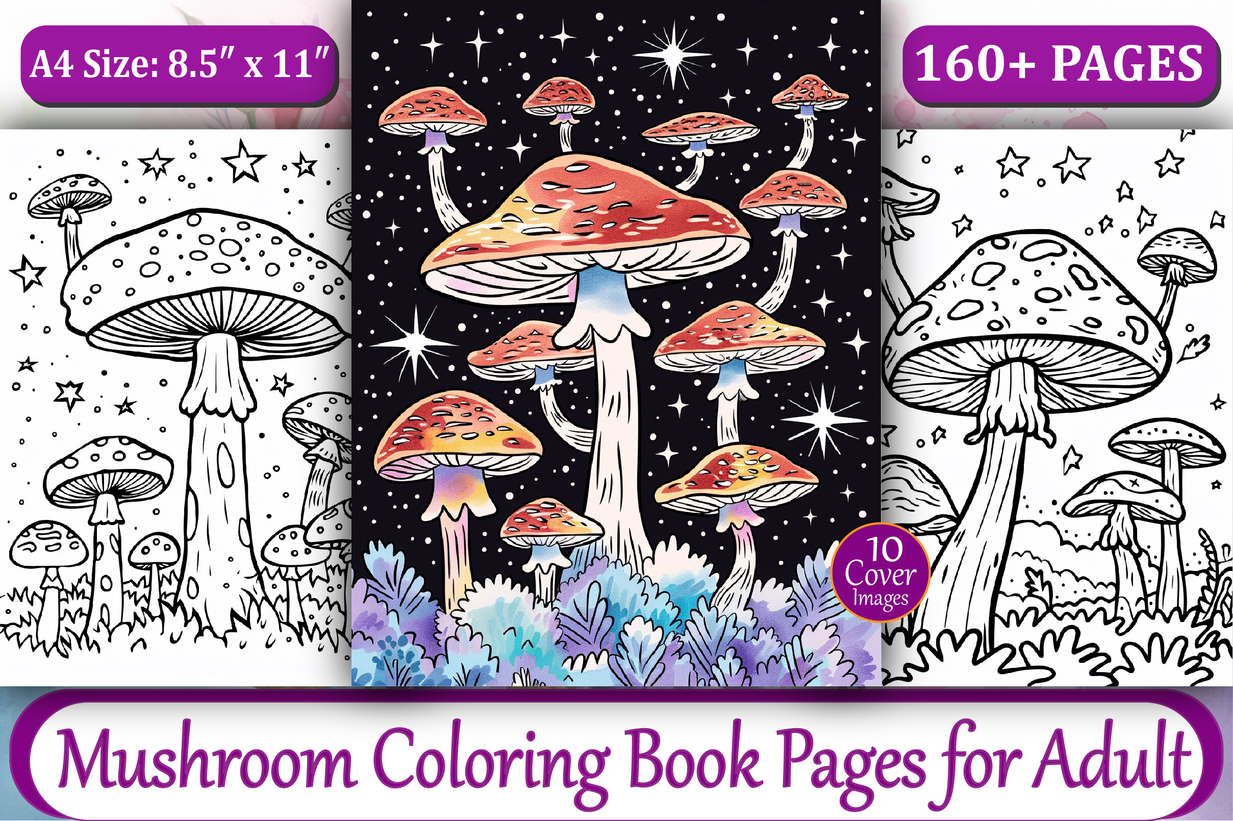 160+ Mushroom Coloring Book Pages - KDP Graphic by likhon_art ...