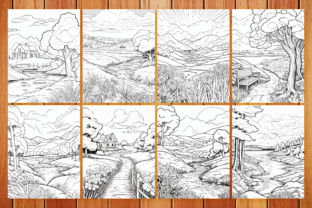 200 Summer Landscape Coloring Pages V-1 Graphic by CockPit · Creative ...