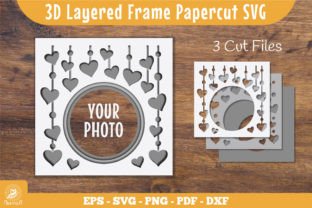 3D Layered Frame Heart Papercut SVG · Creative Fabrica