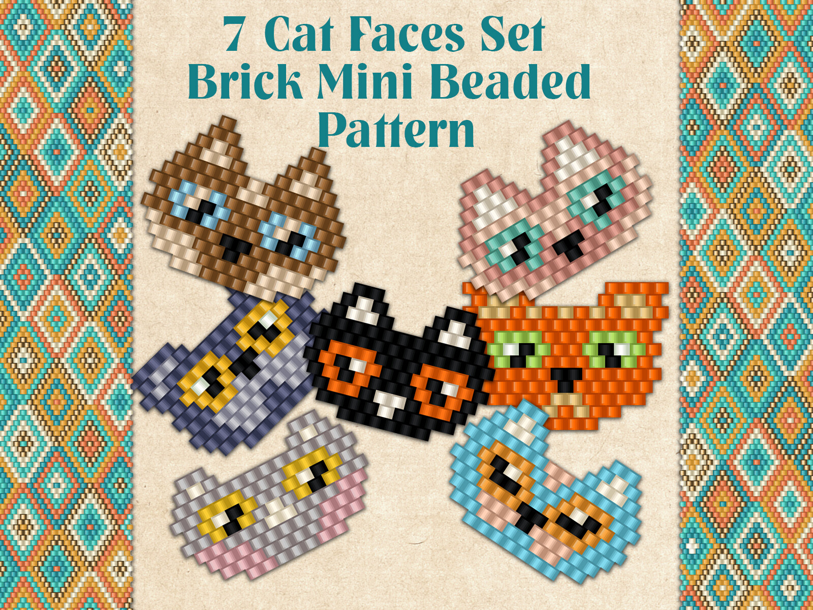 7 Cat Faces Set