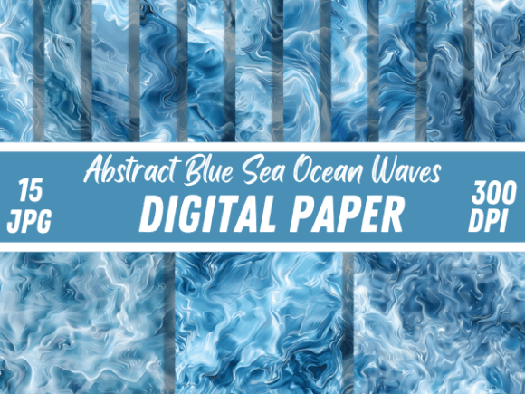 Abstract Blue Sea Ocean Waves Background