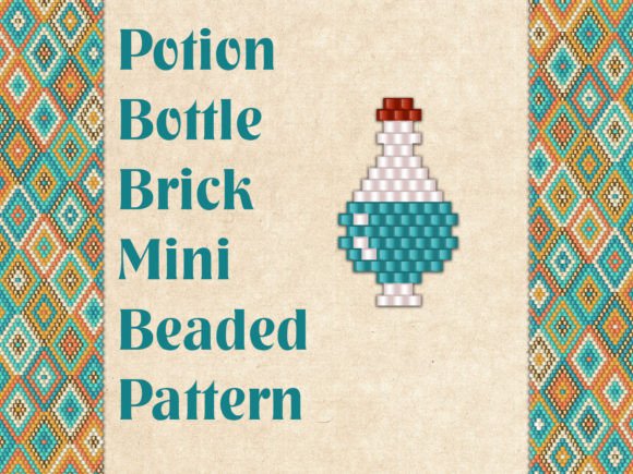 Beaded Blue Potion Bottle