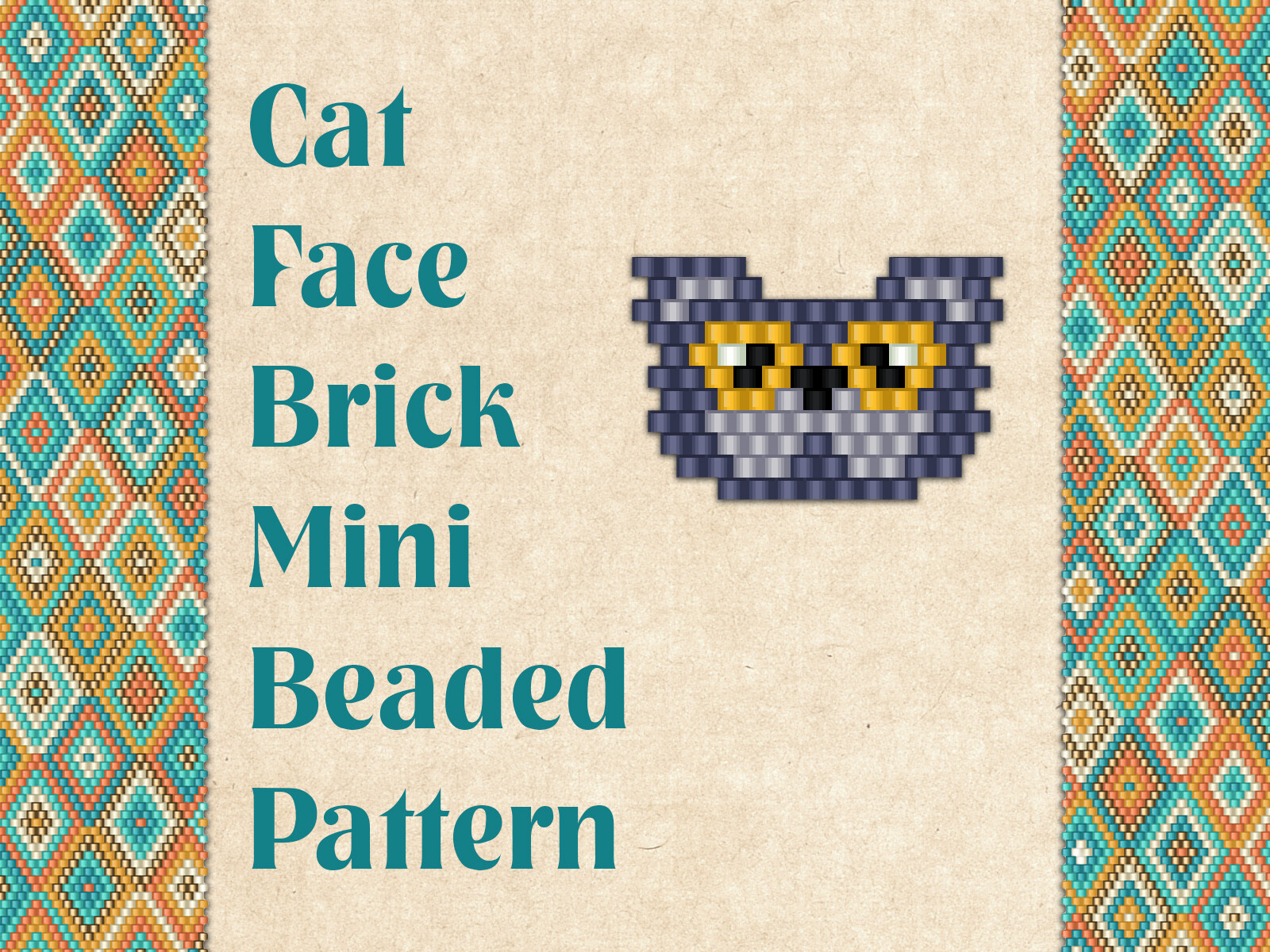 Beaded Cat Face