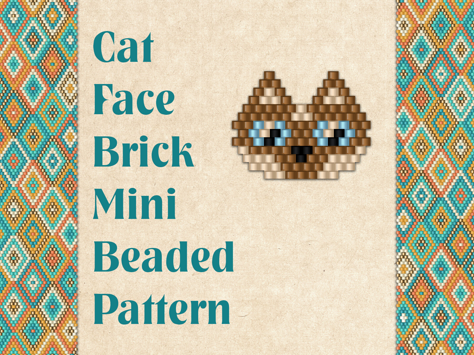 Beaded Cat Face