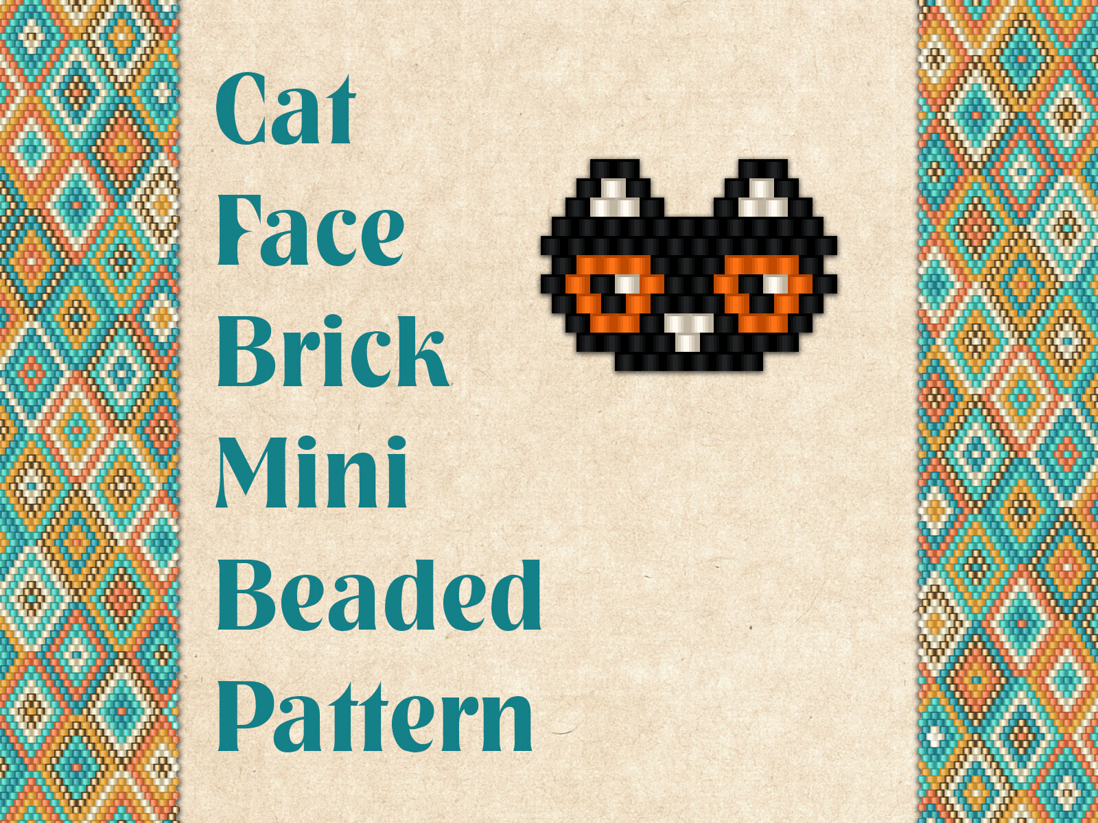 Beaded Cat Face