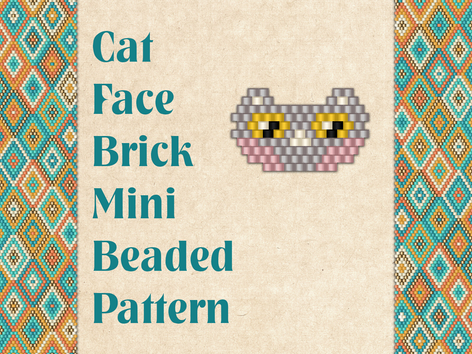 Beaded Cat Face