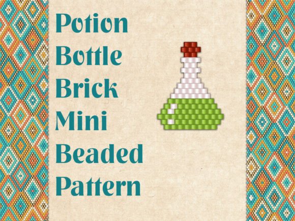 Beaded Green Potion Bottle