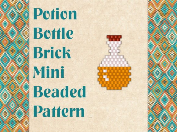 Beaded Orange Potion Bottle