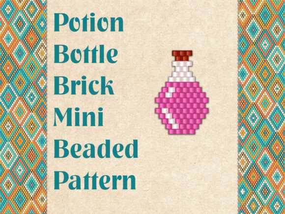 Beaded Pink Potion Bottle