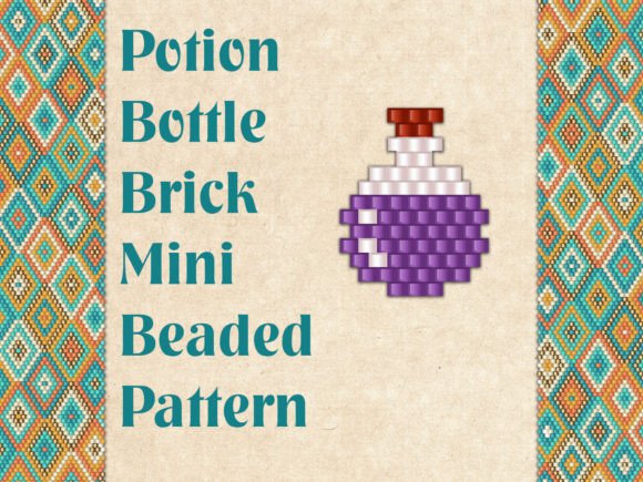 Beaded Purple Potion Bottle