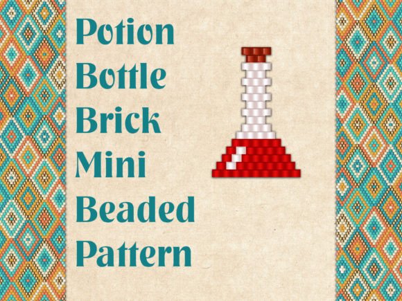 Beaded Red Potion Bottle
