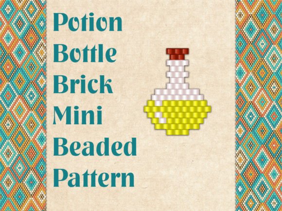 Beaded Yellow Potion Bottle