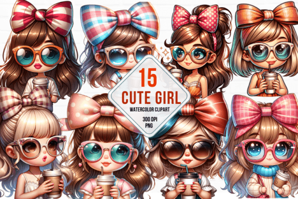 Cute Pop Girl Clipart Bundle Graphic by MariShop99 · Creative Fabrica