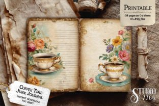 Floral Coffee Time Junk Journal Pages Graphic by Studio 7766 · Creative ...