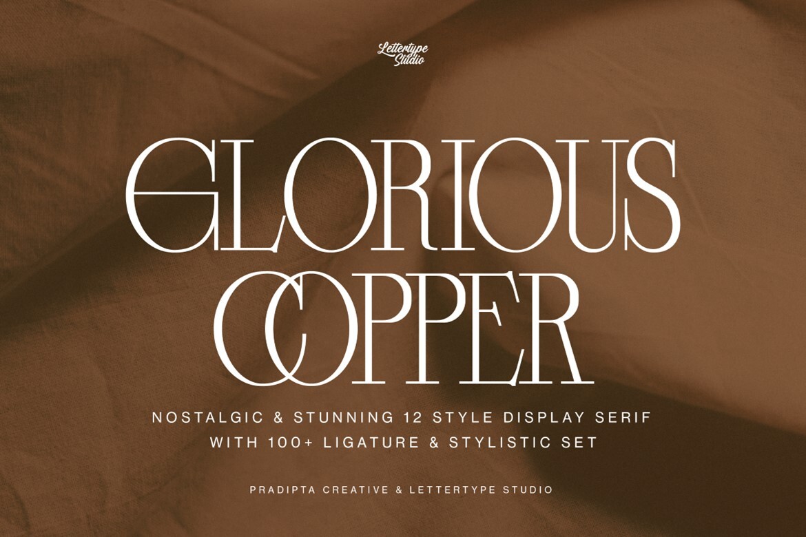 Glorious Copper preview: serif display poster typeface