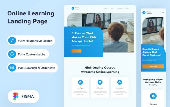 Online Learning Landing Page