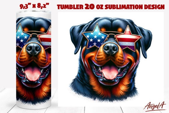 patriotic funny rottweiler USA tumbler svg cricut drinkware htv design