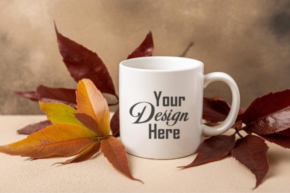 Pink Fall Mug Mockup White Mug Mockup Graphics