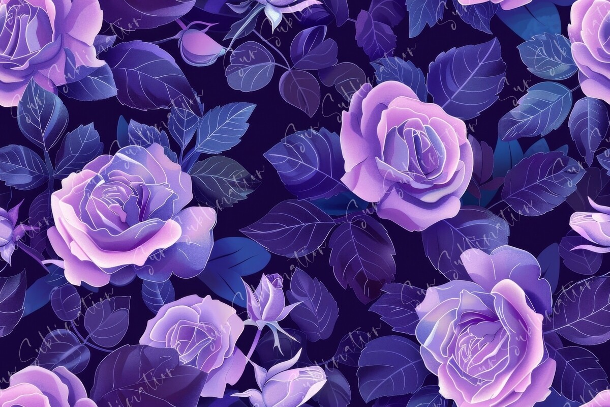 Seamless Pattern with Roses and Leaves Graphic by Sun Sublimation ...