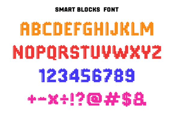 Smart Blocks Font PNG with transparent background - Preview 3