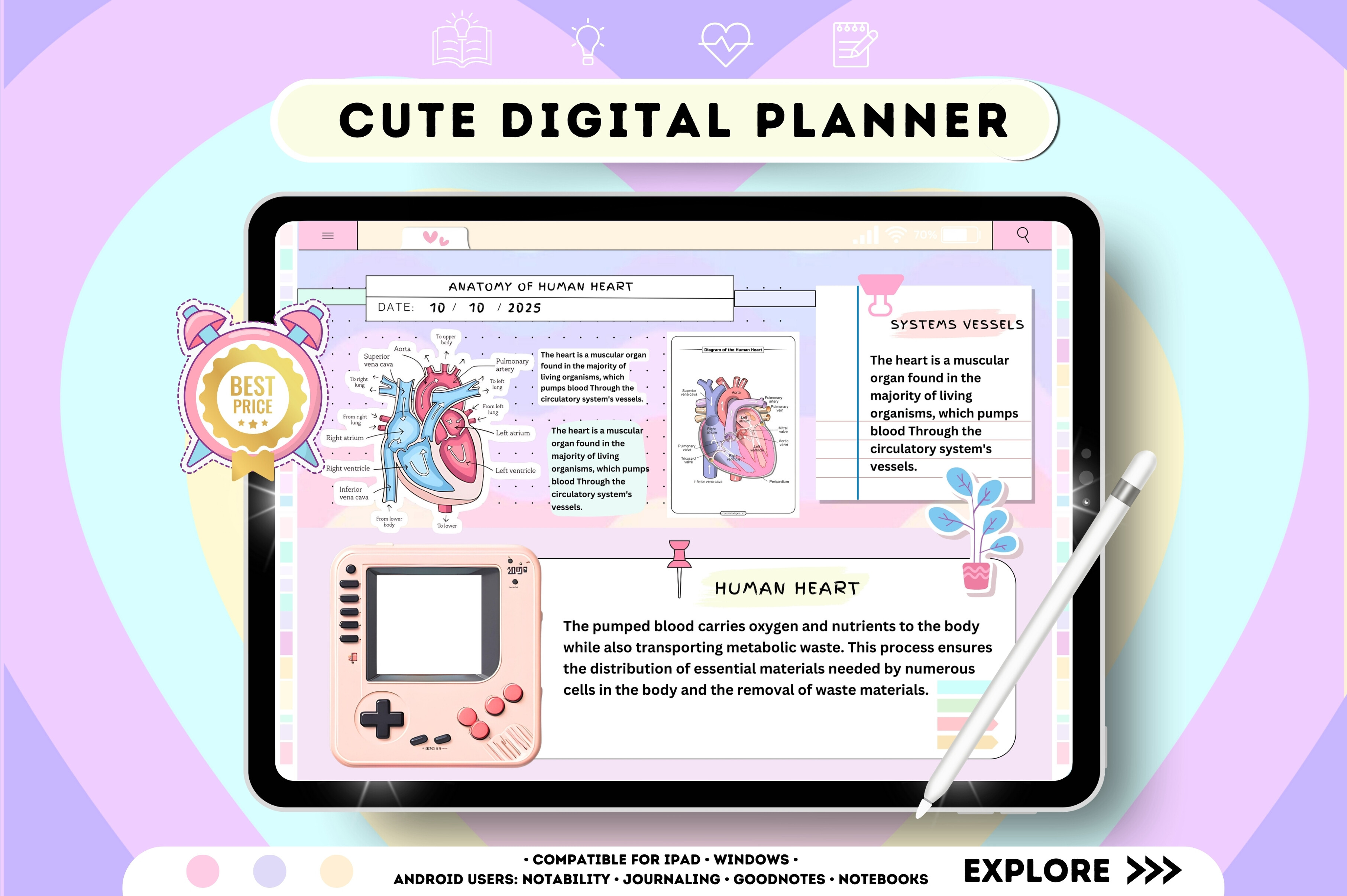 Undated Digital Planner Graphic by Tas Creative Studio · Creative Fabrica