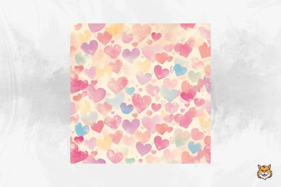 Old Paper Background with Pastel Hearts Background