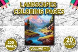 200 Landscapes Coloring Pages for Adult Graphic by Printable Crafts ...