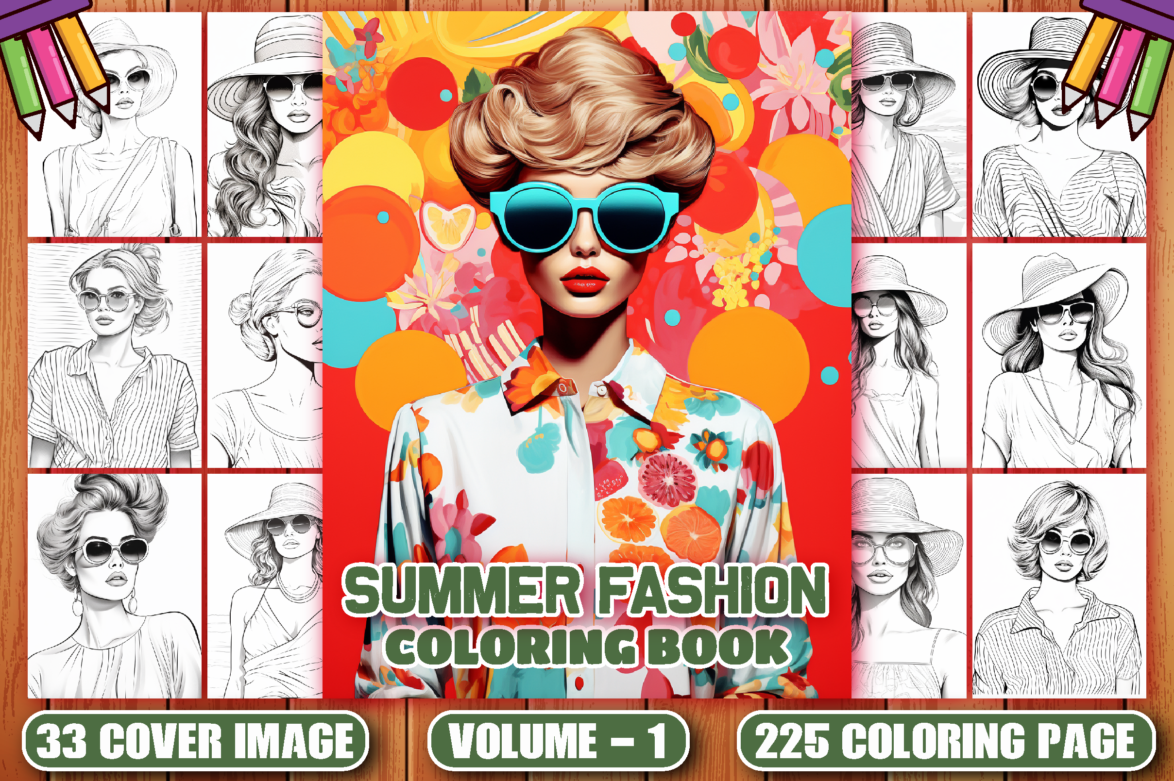 225 Summer Fashion Coloring Pages